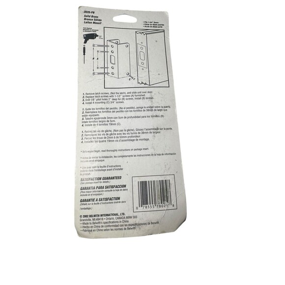 First Watch Door Dash Edge Guard Solid Brass 2020-PB Fits 1-3/4” Doors- Vintage - Picture 6 of 6